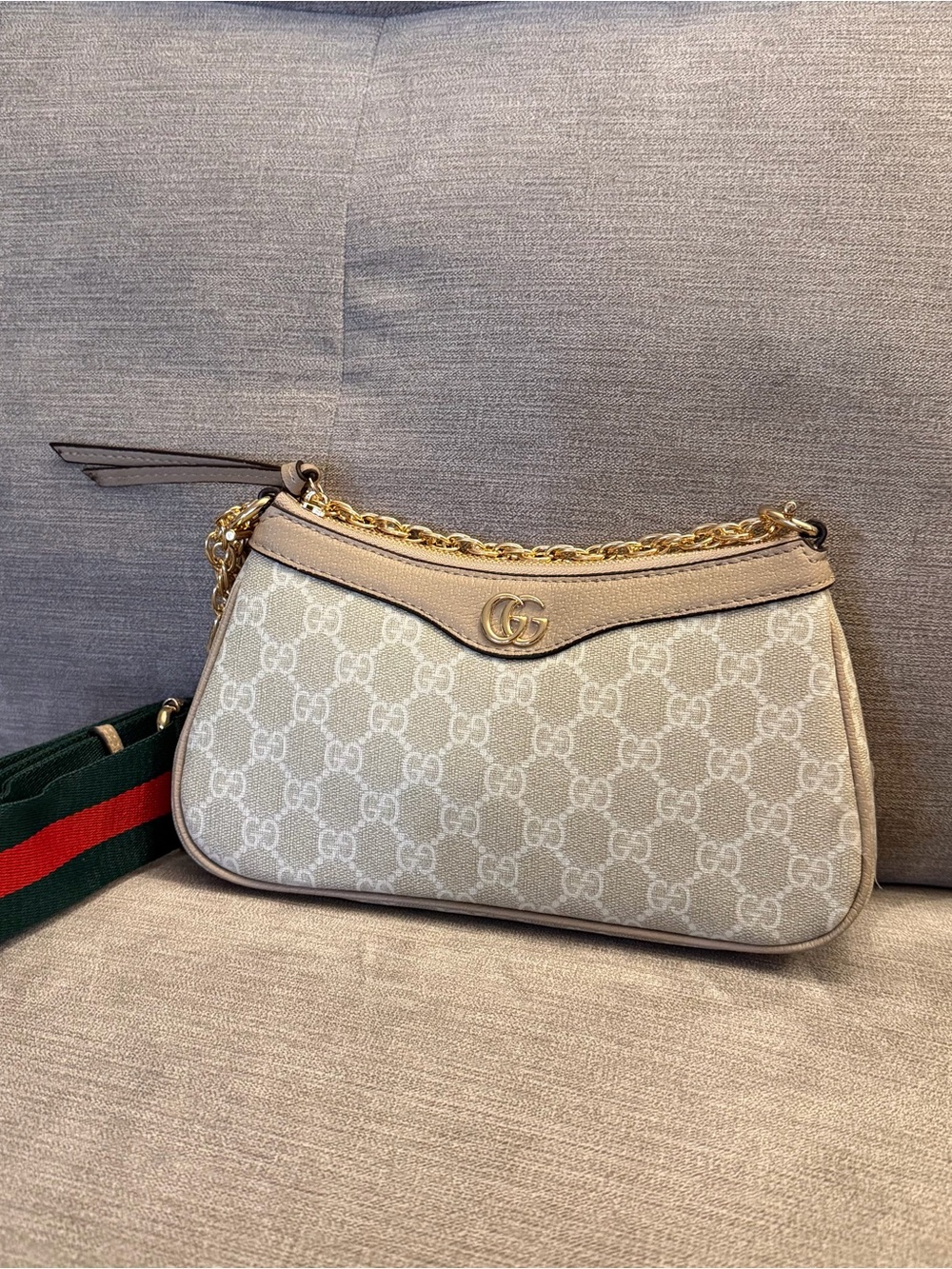 Gucci Ophidia Small Bag Color Beige Handle Material Canvas Women